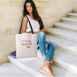 Lev och inspirerad Life Terracotta Tygkasse
