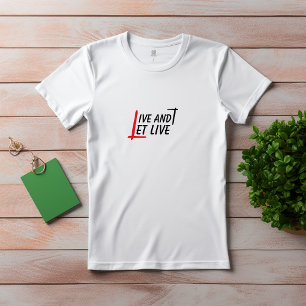 Lev och låt citera svart röd T-skirt T Shirt