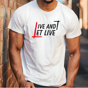 Lev och låt citera svart röd T-skirt T Shirt