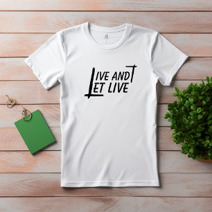 Lev och låt citera svart T-skirt T Shirt