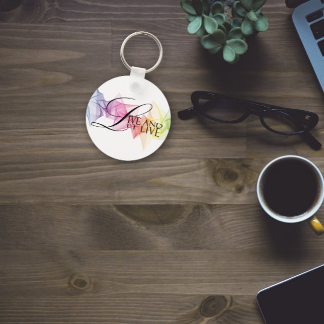 Lev och låt leva visdom citera typografi nyckelring (Skapare uppladdad)