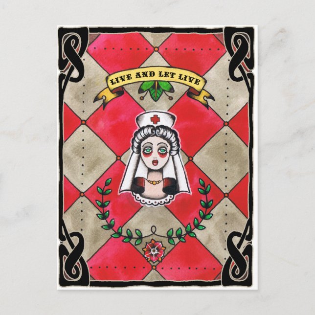 Lev och låt vykortet vara live vykort (Framsida)