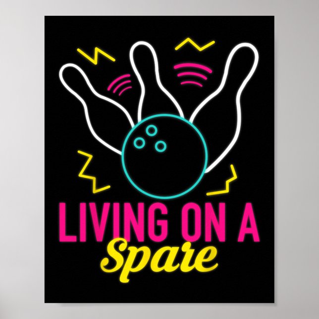 Lev på en Bowlareare vint från Spare Funny Bowling Poster (Framsidan)
