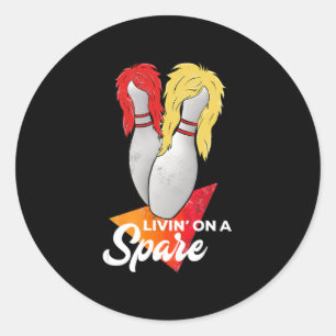 Lev på en grupp i Spare Bowling League Runt Klistermärke