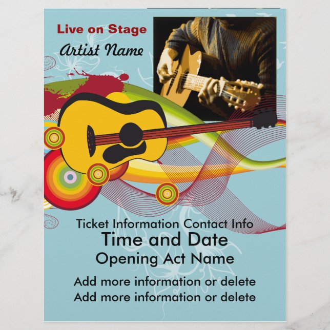 Lev på Stage Acoustic Guitarist Flyer (Framsidan)