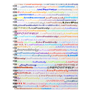 Lev positiv text vit anteckningsbok