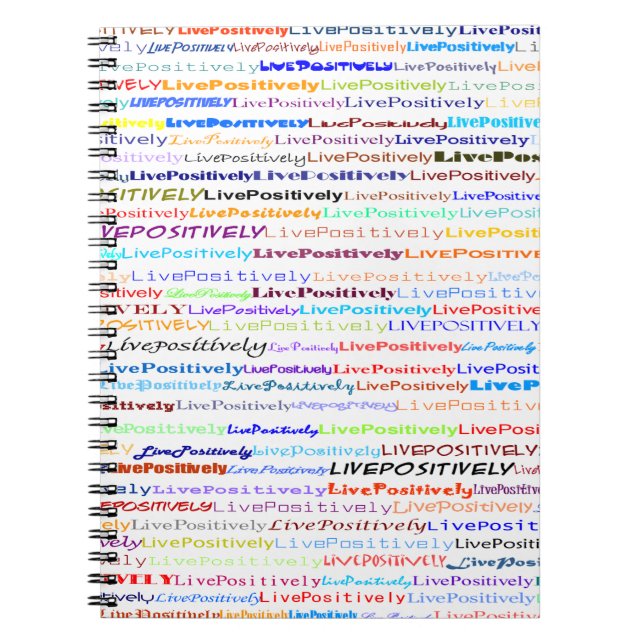 Lev positiv text vit anteckningsbok (Framsidan)