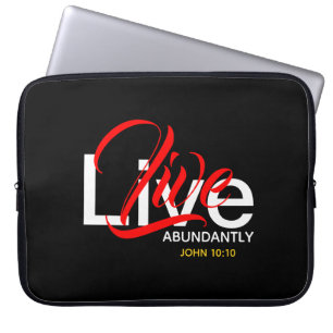 Lev rikligt Johannes 10:10 Skrift Laptop Fodral