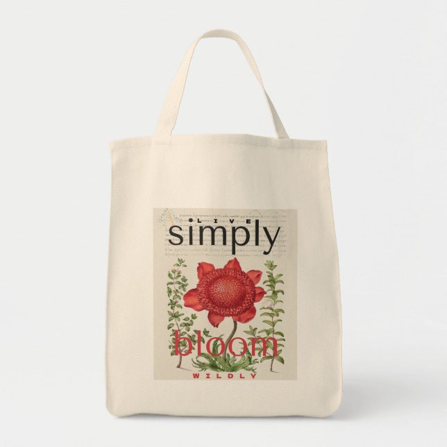 Lev Simpel Blommar Vilt Botanisk Toteväska Tygkasse (Framsidan)