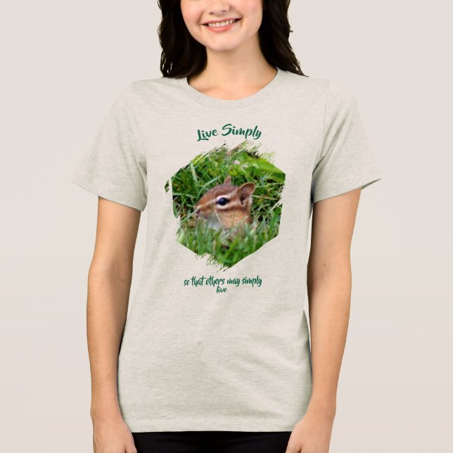 Lev Simpel Inspirerande Ord Ekorre T Shirt (Framsida)