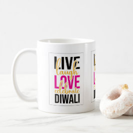 Lev skratta kärlek fira Diwali Kaffemugg