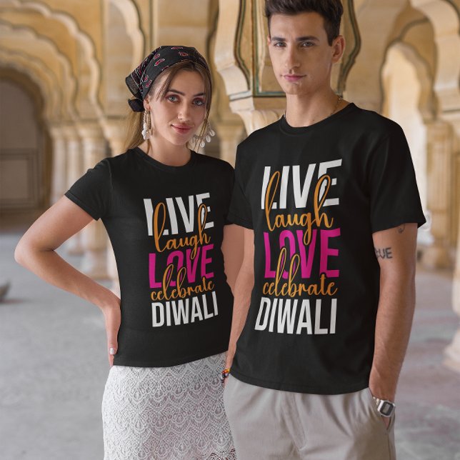 Lev skratta kärlek fira Diwali T Shirt (Skapare uppladdad)