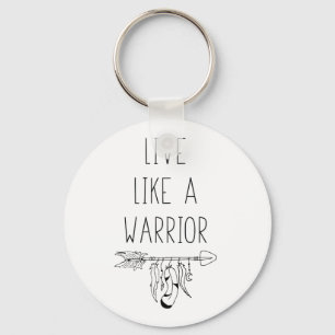 Lev som en krigare Motivational Guidance Mantra Nyckelring