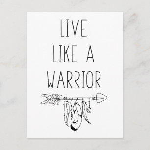 Lev som en krigare Motivational Guidance Mantra Vykort