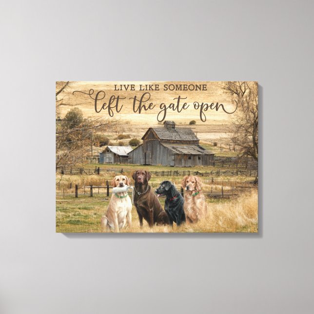 Lev som någon Lämnat Grind Open Canvastryck (Framsida)