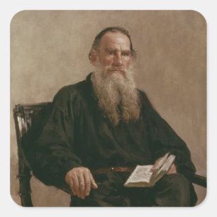 Lev Tolstoy 1887 Fyrkantigt Klistermärke
