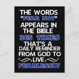 Lev utan rädsla vykort