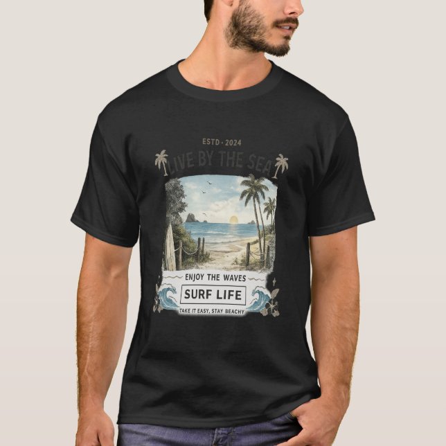 Lev vid havet Surf Life T-Shirt (Framsida)