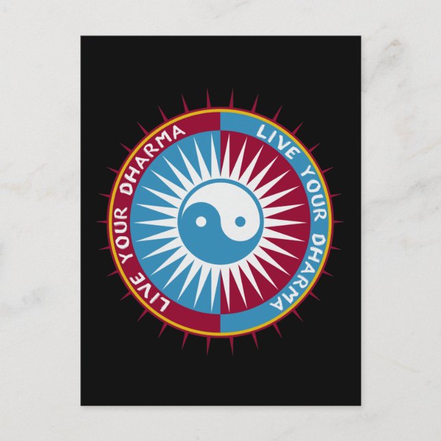 Leva din Dharma Vykort (Framsida)