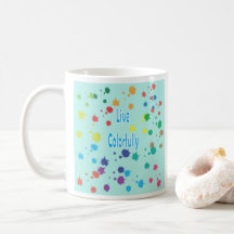 Leva Färgrikt Modern Kaffemugg med Färgfläckar