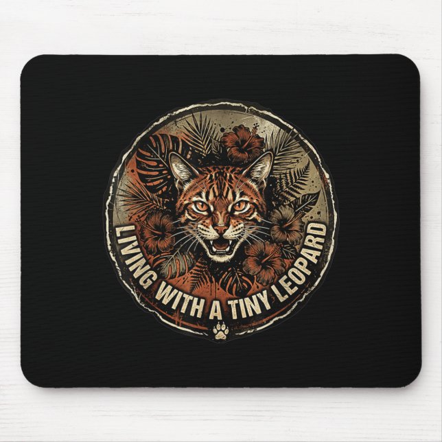 Leva med en liten leopardbengalkatt tropisk musmatta (Framsidan)