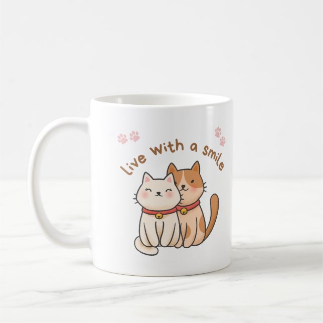 Leva med ett leende  kaffemugg (Vänster)