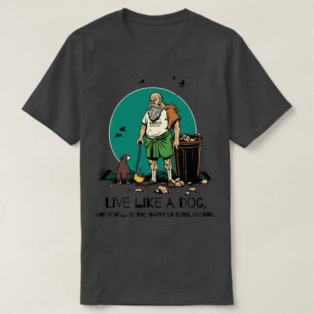 leva som en hund Diogenes är coolans filosofi T Shirt (Design framsida)