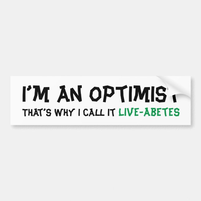 Levande-abetes diabetisk optimism bildekal (Framsidan)