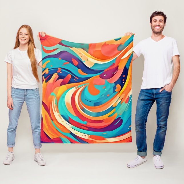 Levande abstrakt drömvärld fleecefilt (På plats)