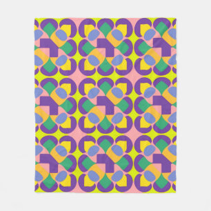 🌈 Levande Abstrakt Geometrisk Djärv Färg Dekor 🌈 Fleecefilt