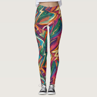 Levande Abstrakt Geometriska Kvinnliga Leggings