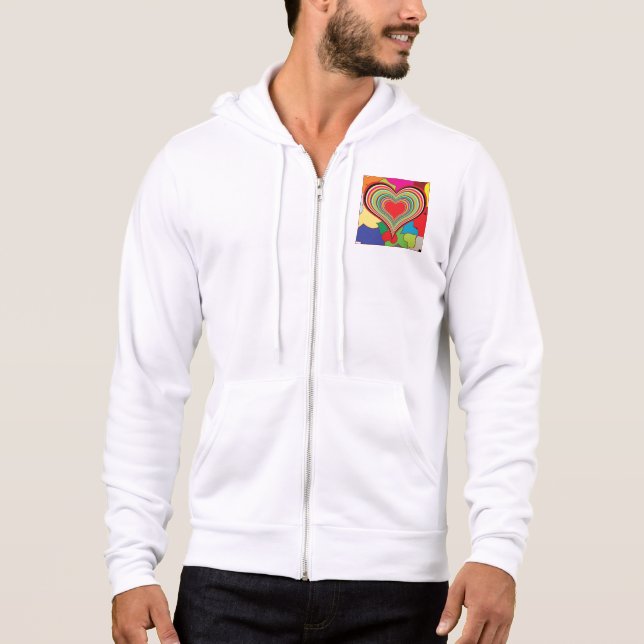 Levande Abstrakt Hjärtformad Regnbågsdesign T Shirt (Framsida)