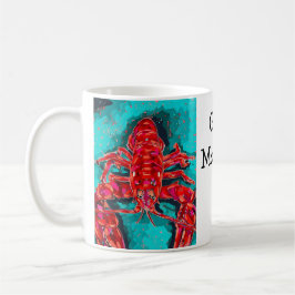 Levande abstrakt hummer-mugg kaffemugg