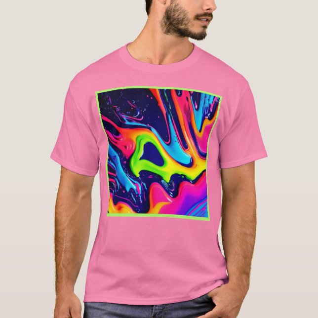 Levande abstrakta flytande stänk t shirt (Framsida)