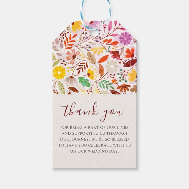 Levande akvareller Sommar Tulpan Blommor Bröllop Presentetikett (Framsidan)