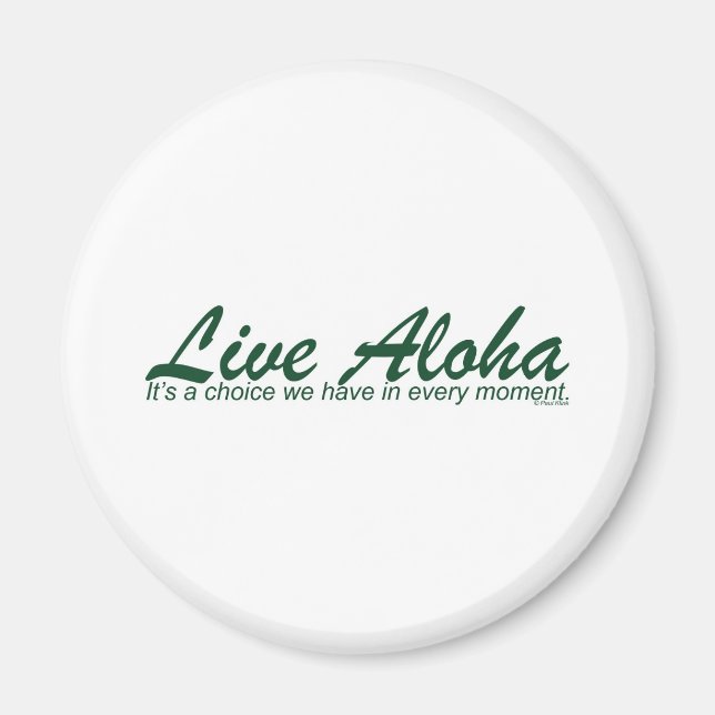 levande Aloha liggande design Magnet (Framsidan)