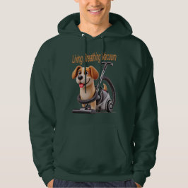 Levande Andande Dammsugare Hund Hoodie