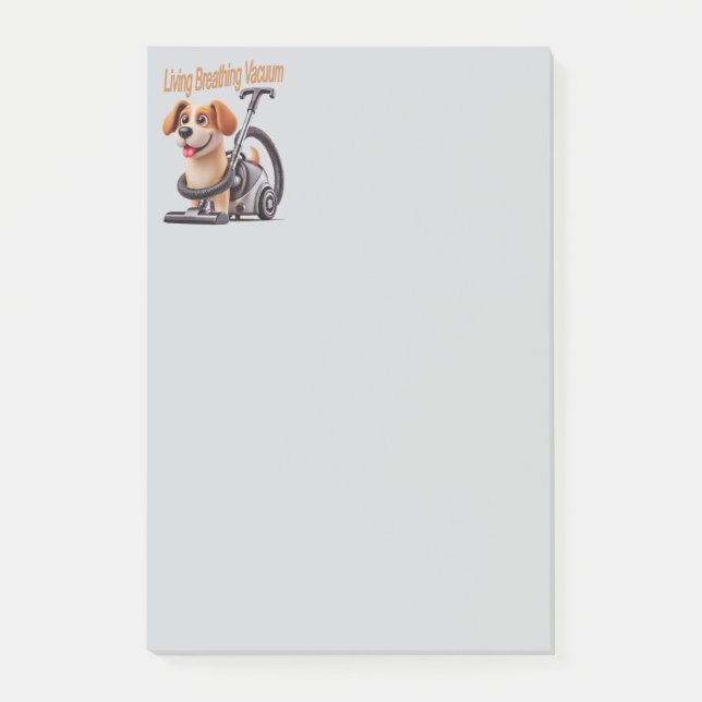 Levande Andande Dammsugare Hund Post-it Block (Framsida)