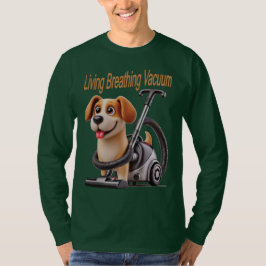 Levande Andande Dammsugare Hund T Shirt