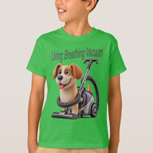 Levande Andande Dammsugare Hund T Shirt