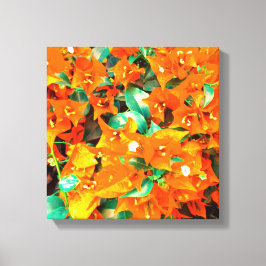 Levande apelsinblommor av bougainvillea canvastryck