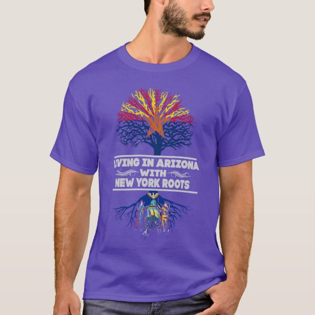 Levande Arizona med New York Root Gift T Shirt (Framsida)