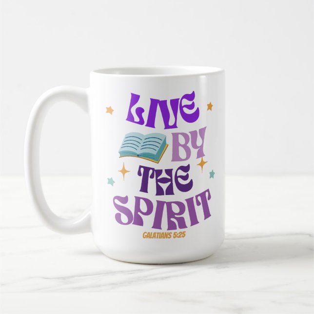 Levande av andan - GALATIANS 5:25 Kaffemugg (Vänster)