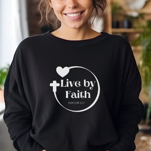 Levande av Faith Womans Scripture Sweatshirt T Shirt