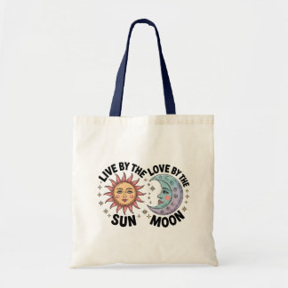 Levande av solen kärlek av månen retro-totebag tygkasse