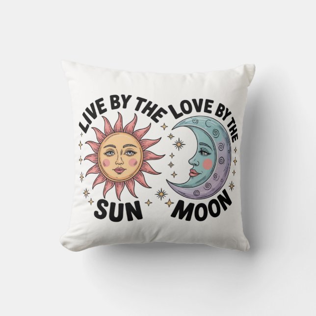 Levande av solen kärlek av månen retro toteväska kudde (Framsida)