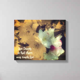 Levande bara Blommar inspirerande Ord Canvastryck