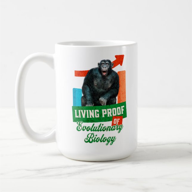 Levande bevis på evolutionär biologi Rolig schimpa Kaffemugg (Vänster)