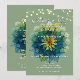 Levande blad Mandala Inbjudningar