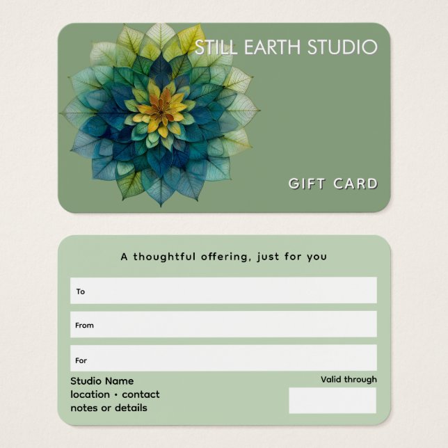 Levande blad | Mandala Visitkort (Framsida & baksida)